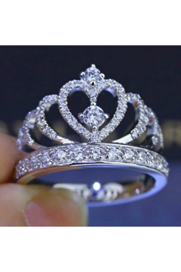 Fashionable Alloy Rhinestone Finger Rings US Size 7(17.3mm)