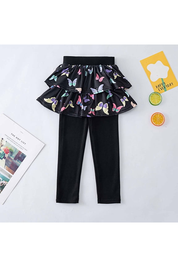 Fashionable And Casual Childrens Pants Girls Printed Culotte Full-length Pants