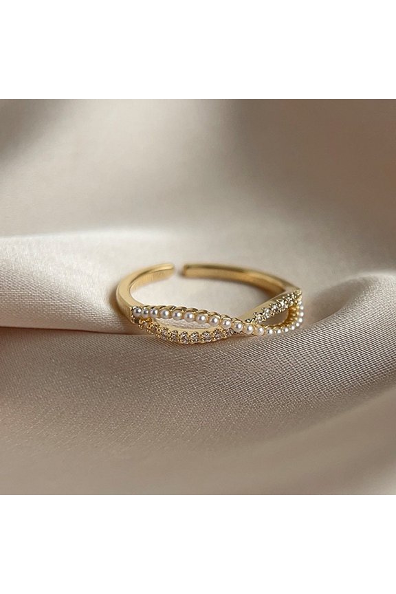 Fashionable And High-End Zircon Opening Adjustable Ring