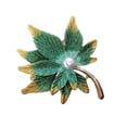 thumbnail image 1 of Fashionable Anti Slip Dress Clip 3D Maple Shaped Brooch with Pearls Women Jewelry Accessory Handmade Gift, 1 of 9