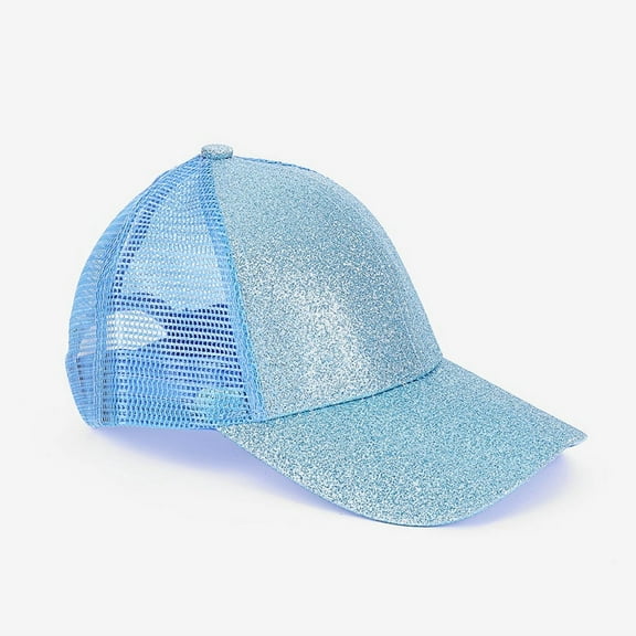 Fashionable Baseball Cap for Girls Glitter Hat Allows High Bun & Ponytail Brim protects face Outdoor Activities Adjustable
