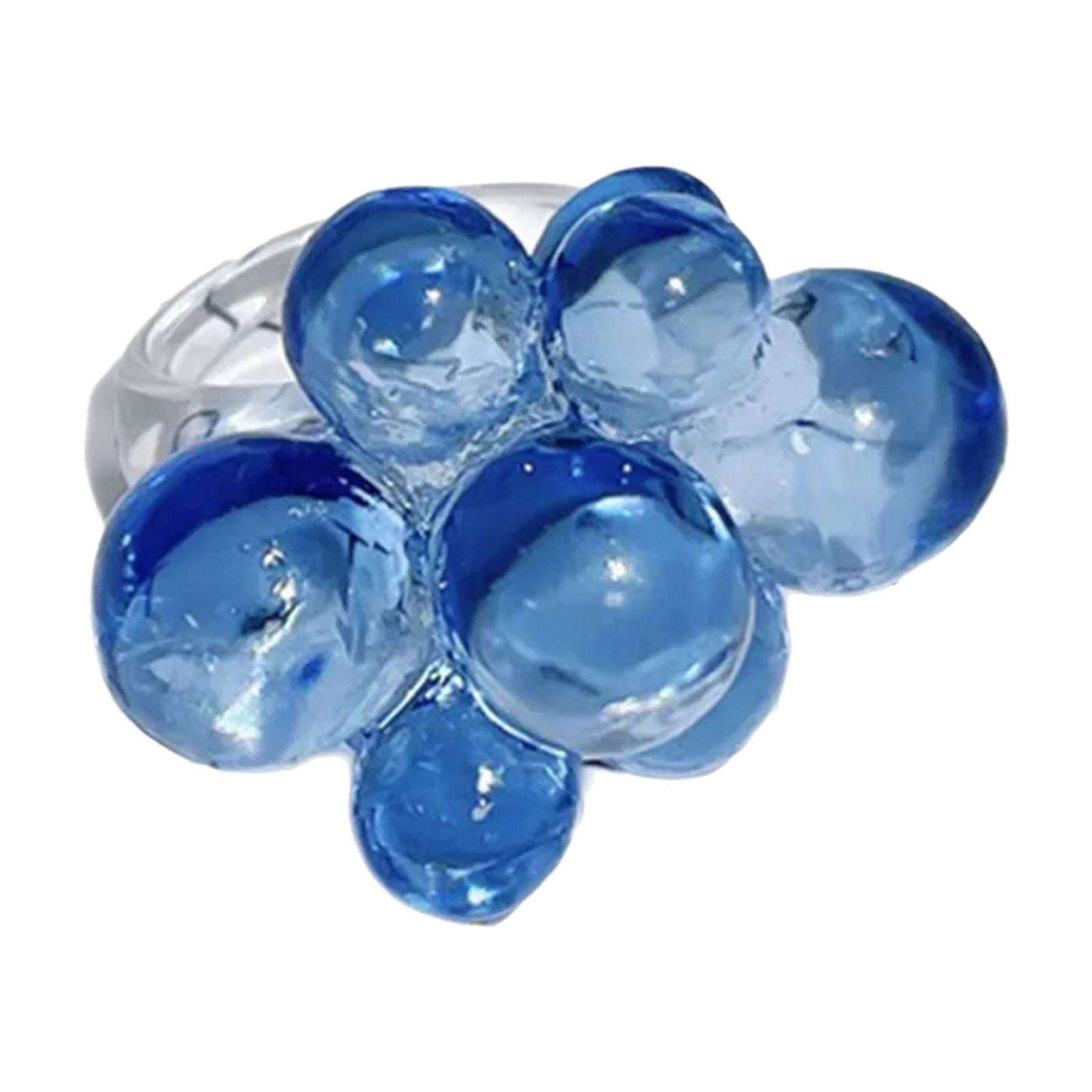 Fashionable Bead Acrylic Rings Exaggerated Flower Rings Acrylic Texture ...