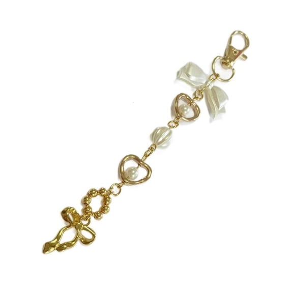 Fashionable Bead Bows Key Chain Unique Bag Charm for Women's Bags and Daily Use