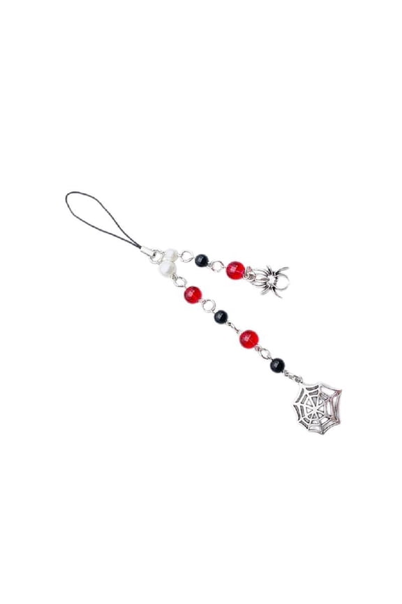 Fashionable Beaded Spiderweb Keychain Pendant Phone Lanyard for Backpack Phones