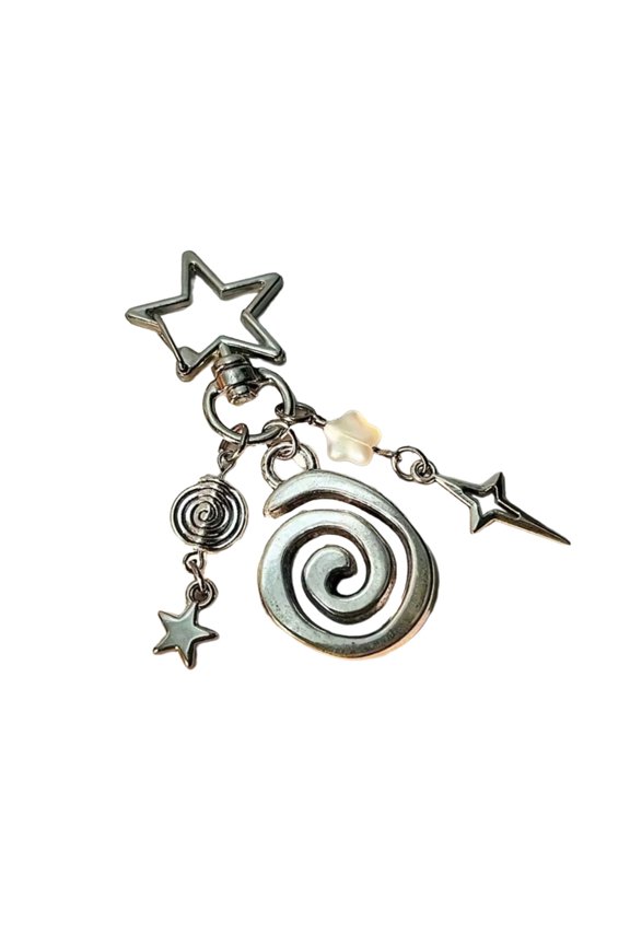 Fashionable Beadwork Keychain Spiders Web/Spirals Star Ornament Unique Handbag Decoration