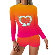 MNIZGRF Fashionable 'Best Class Eight' Heart - Themed Long - Sleeve Beachwear for Young School - goers