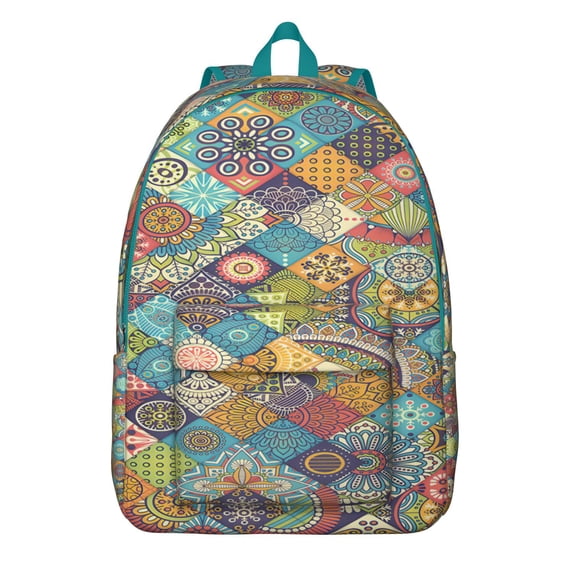 Fashionable Bohemian Zipper Backpack for Women & Men: Ideal for School, Work, and Travel, This Lightweight Bag Features a Front Pocket and Makes a Wonderful Bohemian Gift Professionals