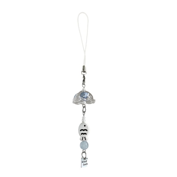 Fashionable Bring Good Luck and Peace With This Elegant CharmLucky Fish Wind Chime Phone Decoration for Trendy Women