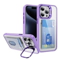 thumbnail image 1 of Fashionable Card Insert Bag Phone Case Suitable for IPhone11 12 13 14 15 Pro Max Lens Stand Protection Shockproof Soft TPU Cover (Light purple,For IPhone 11), 1 of 6