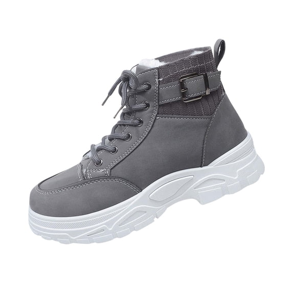 Fashionable Casual Mid-Calf Boots Thick Soled Comfortable Plus Velvet Fall Winter Outdoor Wear for Women