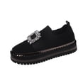 thumbnail image 1 of Fashionable Casual Rhinestone Sneakers, Breathable Fly Mesh, Comfortable Round Toe Slip-on Flats for Everyday Use, 1 of 7