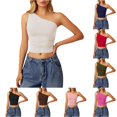 thumbnail image 1 of Fashionable Casual Sleeveless Solid Color Form Fitting See Through Off The Shoulder Tank Top for Women Women’s Tanks &, 1 of 5