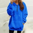 thumbnail image 1 of Fashionable Casual Solid Color Shoulder Style Half Zip Pocket Sweatshirt, Cozy Fleece Lined for Everyday, Sports, Travel, Blue L, Size S-XXXXXL, 1 of 9