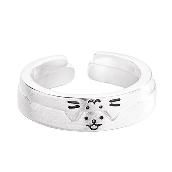 Fashionable Cats Dog Rings for Women Adjustable Size Friendship Rings Trendy Stackable Jewelry Finger Accessories