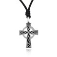 thumbnail image 1 of Fashionable Celtic Cross Silver Pewter Charm Necklace Pendant Jewelry With Cotton Cord, 1 of 1