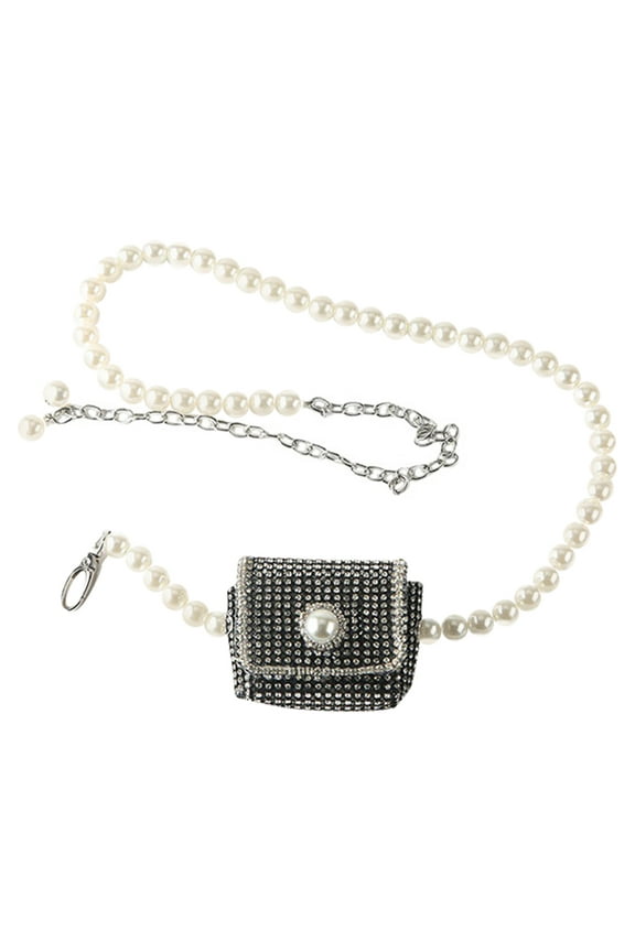 Fashionable Chain Bag Rhinestone Storage Pouch Bag for Women Girls