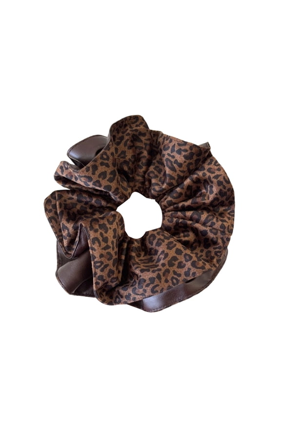 Fashionable Cheetah Print Hair Clip 13cm Soft Fabric Design For Everyday & Party Hairstyles