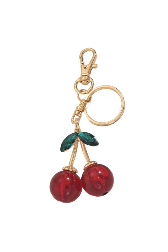 Fashionable Cherry Charm Keychain Accessory Fashionable Fruit Shape Key Rings Portable Bag Decoration for Women