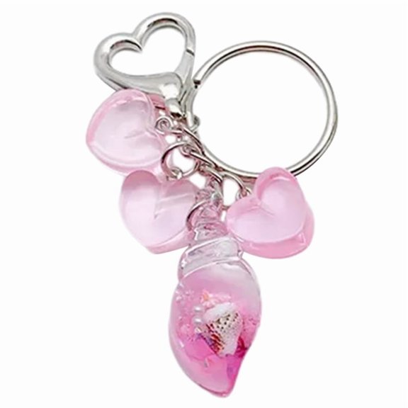 Fashionable Conch Keychain Bag Purse Adornment Stylish Heart Key Holder Cute Backpack Accessory Perfect for Any Occasion