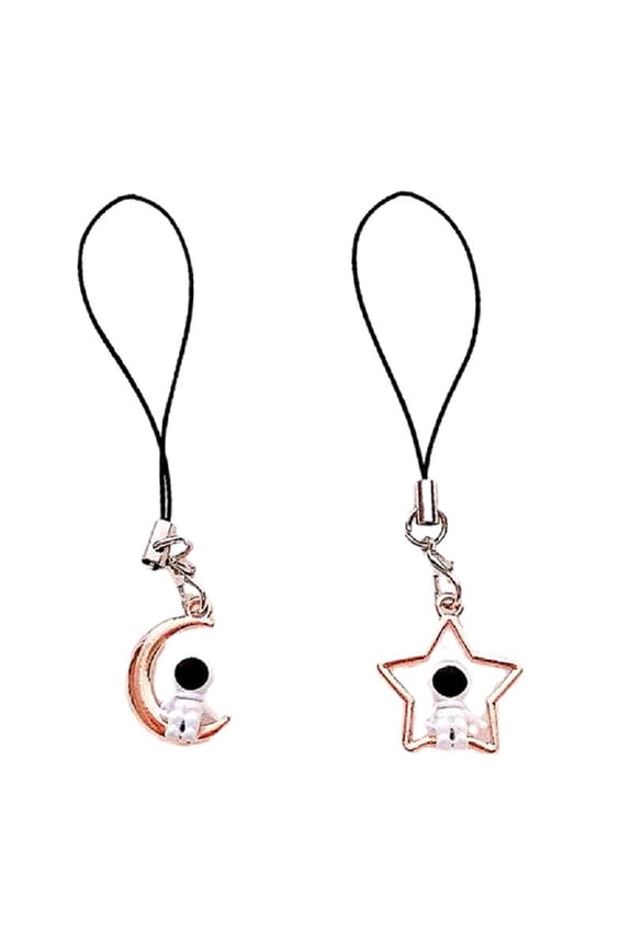Fashionable Couples Key Rings Moon/Star Astronaut Keychain Stylish Bag Accessory