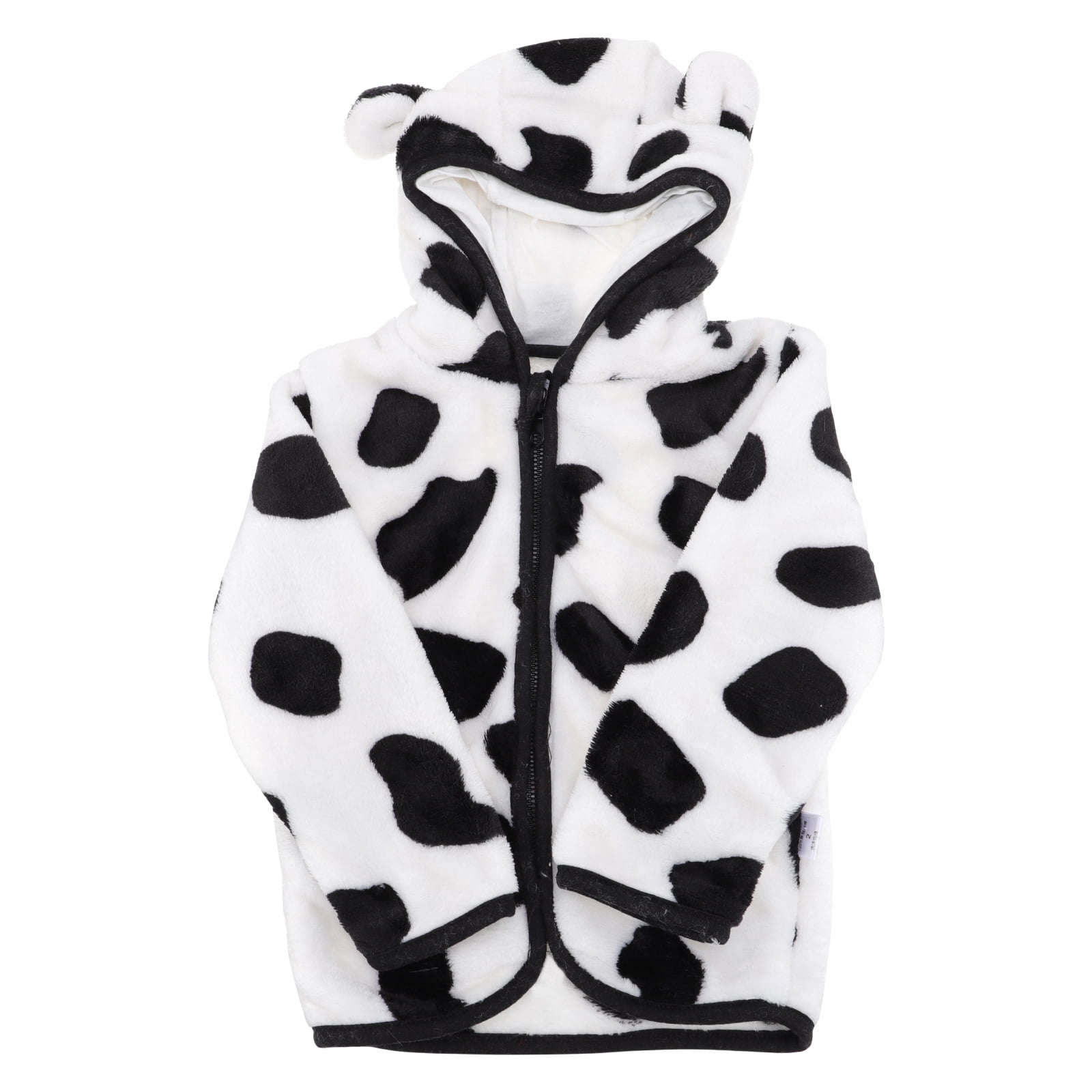 Fashionable Cow Pattern Children Coat Warm Coral Fleece Coat Kids