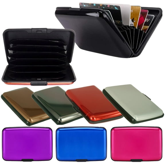 Fashionable Credit Card Protector Aluminum ID Case, Hard Shell Business Card Holder Travel Wallet for Men Women