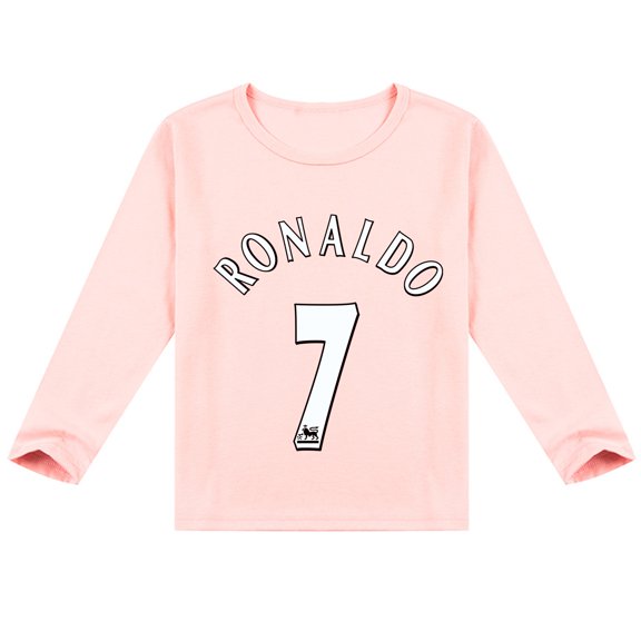 Fashionable Cristiano Ronaldo Long Sleeve T-shirt for Kids, Soft Cotton and Fun Print