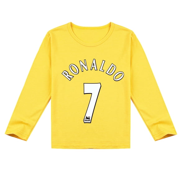 Fashionable Cristiano Ronaldo Long Sleeve T-shirt for Kids, Soft Cotton and Fun Print