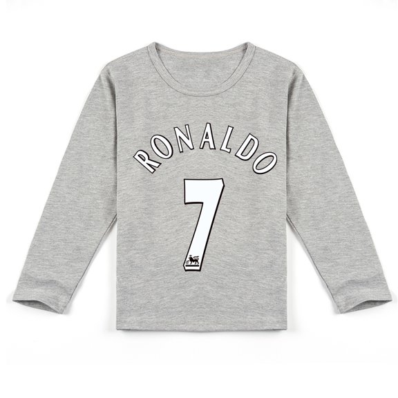 Fashionable Cristiano Ronaldo Long Sleeve T-shirt for Kids, Soft Cotton and Fun Print