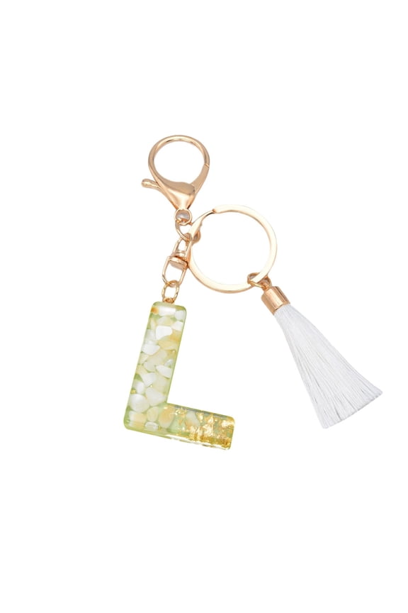 Fashionable Crystal Drop Pendant Key Chain with Custom Letters and Tassel, Personalized Bag Pendant and Keyring