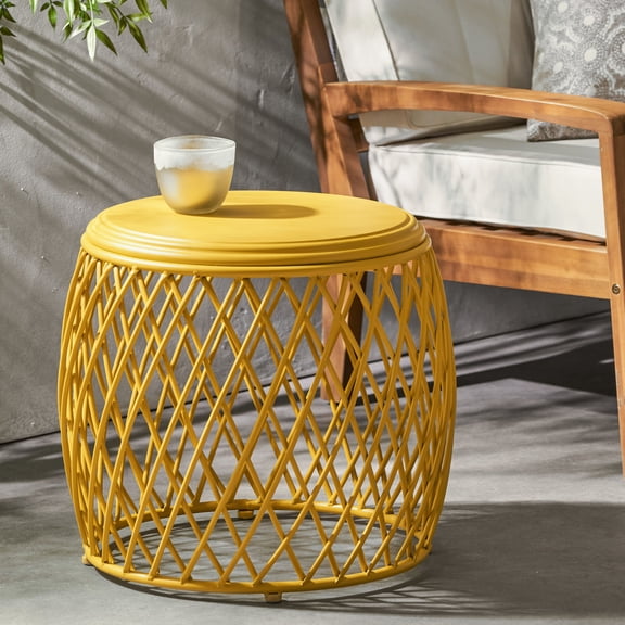 Fashionable Cylindrical Table | For Outdoor Drinks | Powder - coated Iron Material | No Build - up Hassle