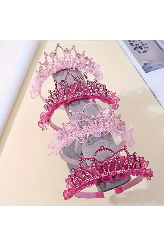 Fashionable Deep and Light Lace Rhinestone Hair Hoops - Elegant Hair Accessories for All Occasions