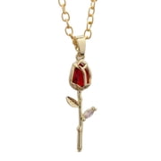 Fashionable Delicate Tulips Design Necklace in Gold with Crystals Accent Ideal for Daily Wear or Parties Supplies