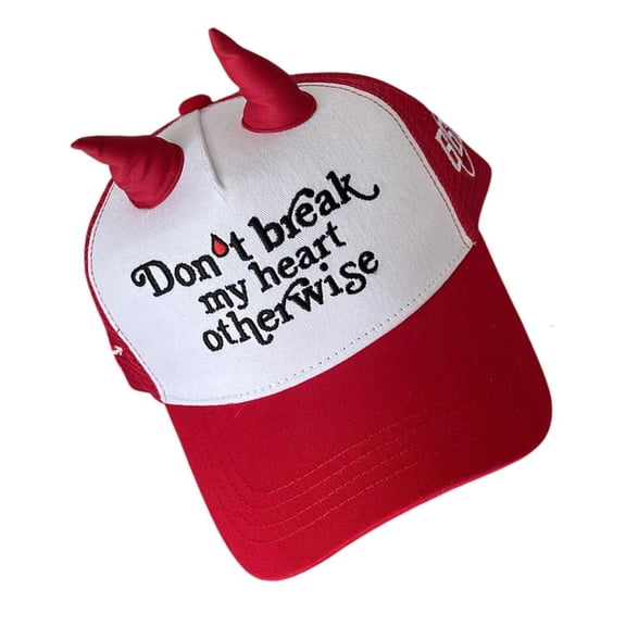 Fashionable Devil Horn Hat With Classical Duckbills Styles and Embroidery Design For Streetwear Enthusiasts Daily Wear