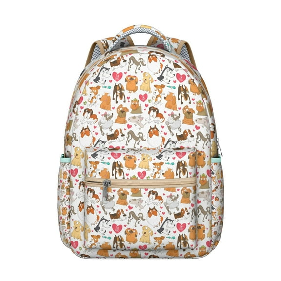 "Fashionable Dog Backpack - Unisex Lightweight College Bag with Laptop Compartment, Anti-Theft Design & Multiple Pockets, Perfect for Dog Lovers"