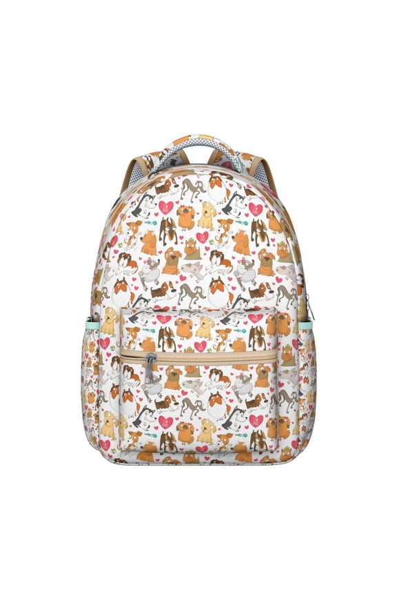 "Fashionable Dog Backpack - Unisex Lightweight College Bag with Laptop Compartment, Anti-Theft Design & Multiple Pockets, Perfect for Dog Lovers"