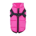 thumbnail image 1 of Fashionable Dog Winter Vest with Harness, Warm Cotton Jacket 1 Piece, Windproof Ski Coat for Cold Weather, Cute Pet Outdoor Apparel Hot Pink 24.4 Inch, 1 of 5