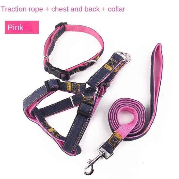 Fashionable Dog and Cat Collars with Cowboy Chest Straps and Back Straps, Perfect for Outdoor Activities - Basic Collars