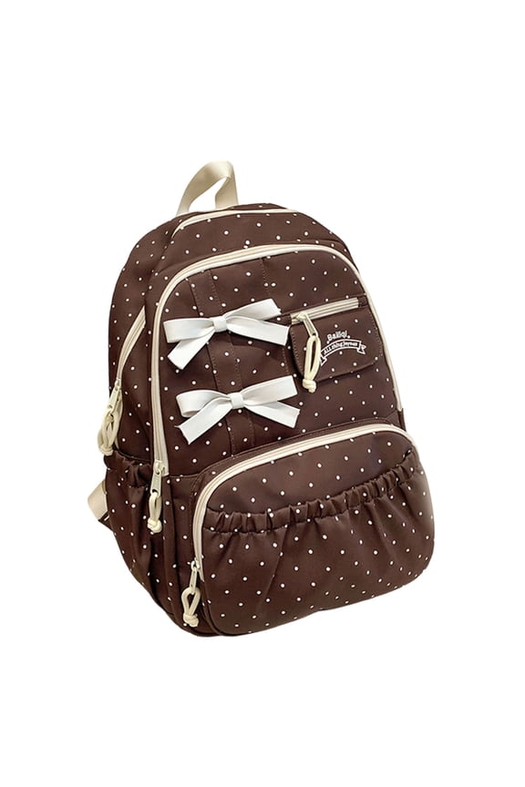 Fashionable Dots Pattern Backpack Roomy Book Bag Ergonomic Adjustable Strap Large Daypack Perfect For Daily And Travel