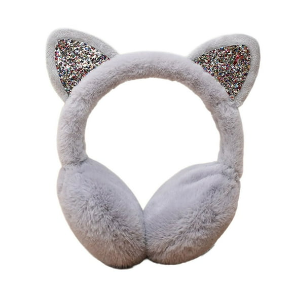 Fashionable Ear Muffs for Women Girl with Cats Ear Folding Comfortable Ear Protectors for Easy Storage Winter Headwear