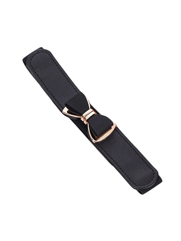 Fashionable Elastic Waist Cincher Women Thin Stretch Belt Bowknot Clasp Cummerbund for Coats Skirts Dresses