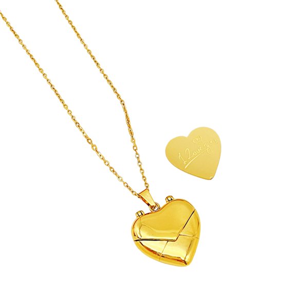 Fashionable Engravable Heart Envelope Locket Necklace Adjustable Length Choker Handmade Collarbone Chain Accessories