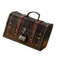 thumbnail image 1 of Fashionable European Handheld Sturdy Wood Suitcases Portable Storage Trunk Accessory for Trip and Home Organization, 1 of 18