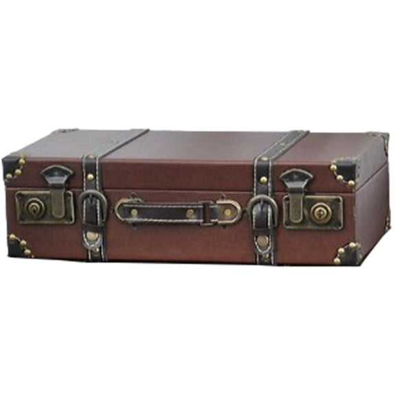 Fashionable European Styles PU Leather Storage Trunk Travel Suitcases with Large Capacity Designs for Home Decoration