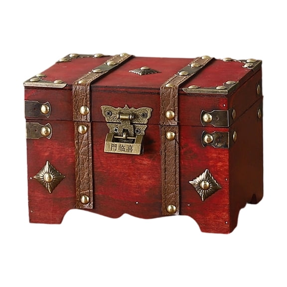 Fashionable European Styles Wood Storage Trunk Travel Suitcases with Large Capacity Designs for Home Decoration