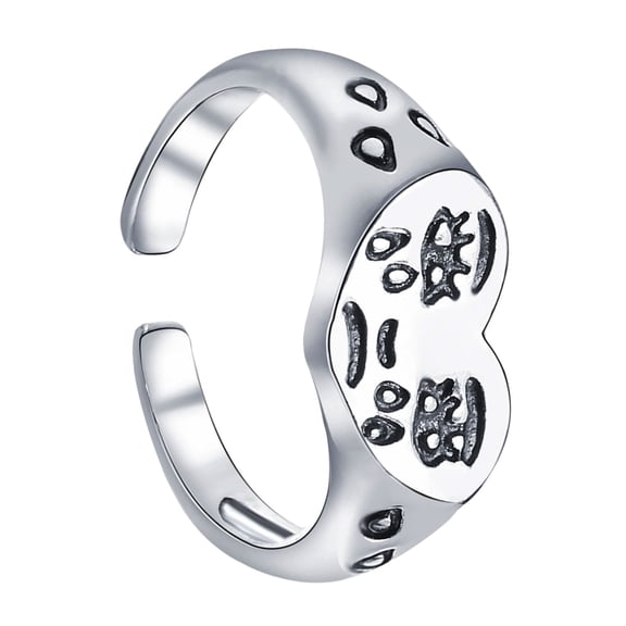 Fashionable Expressive Crying Emoticon Heart Rings Sturdy Alloy Construction Trendy Unisex Daily Wear Accessory