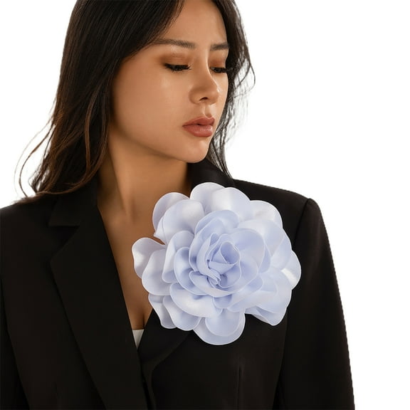 Fashionable Fabric Big Flower Brooch Handmade Lapel Pin Jewelry Beautiful Fabric Flower Brooch Pin for Women Attire
