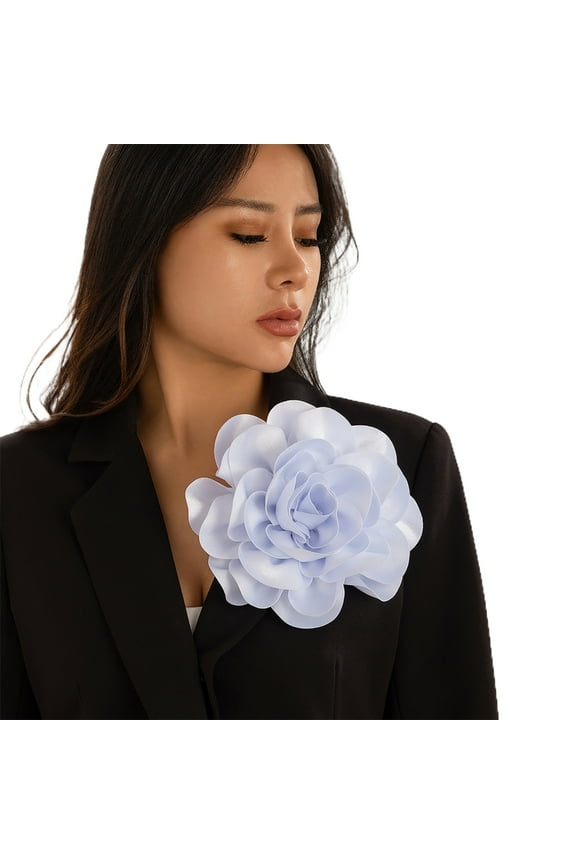 Fashionable Fabric Big Flower Brooch Handmade Lapel Pin Jewelry Beautiful Fabric Flower Brooch Pin for Women Attire