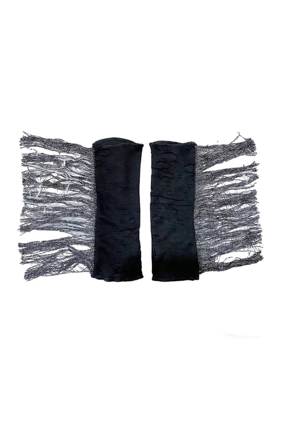 Fashionable Fingerless Mesh Gloves With Dangling Accents Ideal For Unique And Punk Looks