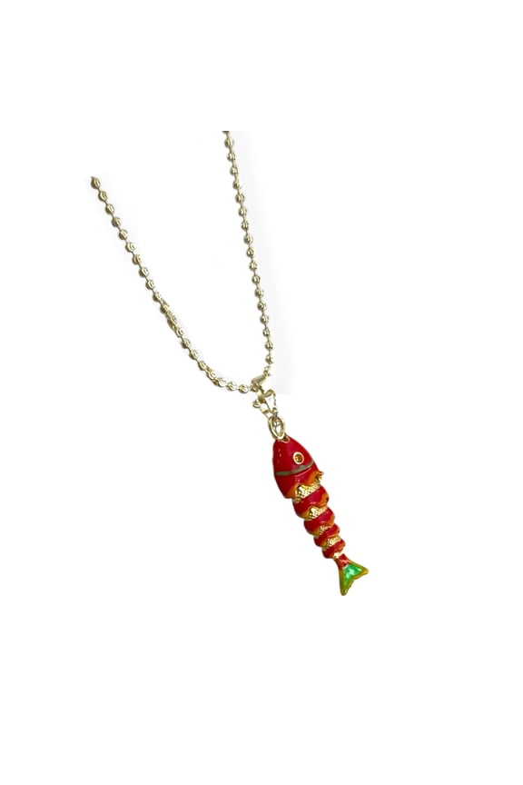 Fashionable Fish Pendant Necklace Copper Charm Clavicle Chain Stylish Neckchain Jewelry Enjoy Comfort Wear Daily